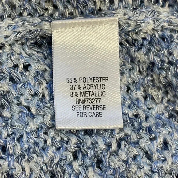 APT 9 Light Blue White Crew Neck Long Sleeved Sweater Small - Picture 10 of 10